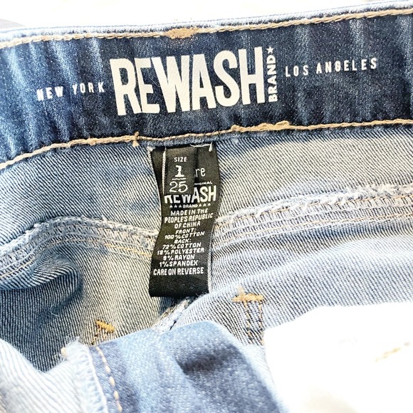 Rewash Vintage Reunion Distressed Denim Skirt Mini Jean Skirt Size 25/1 - Picture 6 of 7